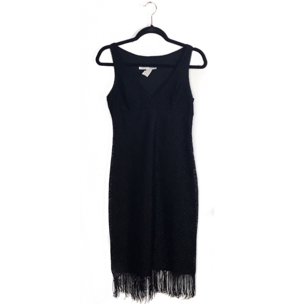 Necessary Objects | NWOT black lace fringe dress